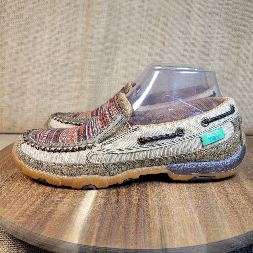 Twisted X EcoTWX Driving Moccasins Serape Stripe Slip On Loafers Women's 7M - Picture 4 of 11